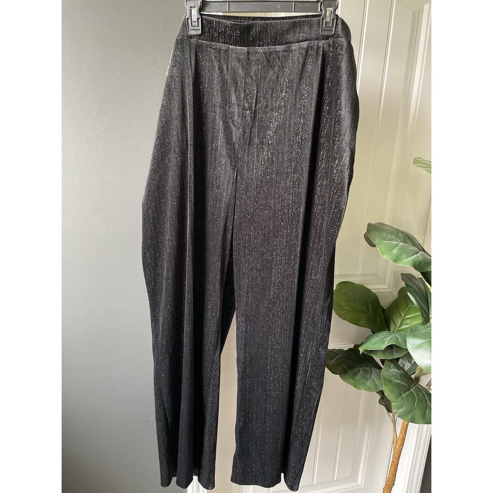 Vince Camuto Pants 2X Black Metallic Shimmer | Wide Leg | Elastic Waist | Party